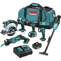 Certified Refurbished Makita 18V LXT Cordless 6 Tool Combo Kit XT614SX1 R 264 Free Shipping