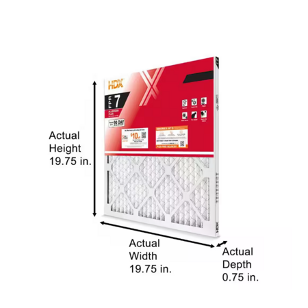 Buy 2, Get 2 Free HDX 1" Width Air Filters: 8-Count 20" x 20" Merv 11 Pleated Air Filters $43.66 w/ S&S & More + Free Shipping