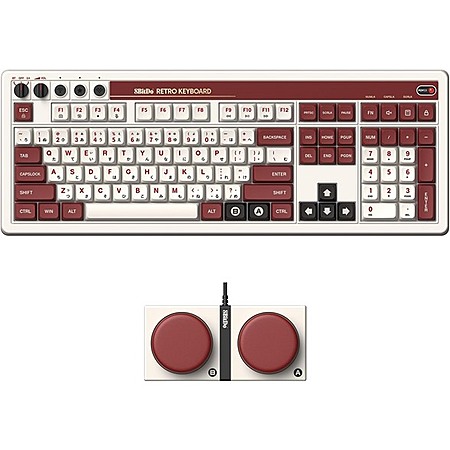 8BitDo Retro 108-Key Wireless Mechanical Keyboard w/ Integrated Numpad (Fami Edition) $64.99 + Free Shipping w/ Prime