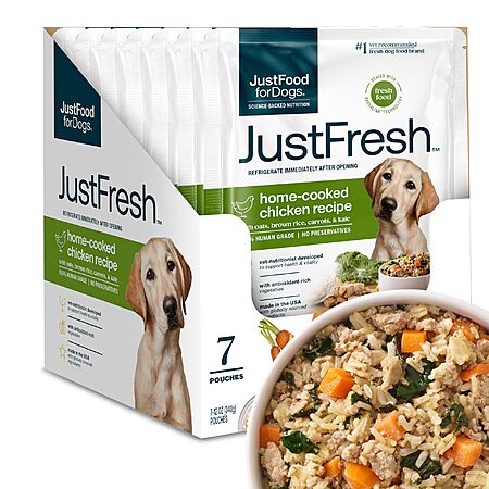 7-Pack 12-Ounce JustFoodForDogs Home-Cooked Dog Food (Various Flavors) from $14.70 w/ S&S + Free Shipping w/ Prime or on $35+