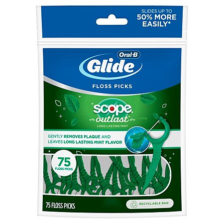 75-Pack Oral-B Glide Complete Floss Picks (Scope Outlast Mint) 2 for $2.78 ($1.39 each) + Free Shipping w/ Prime or on $35+