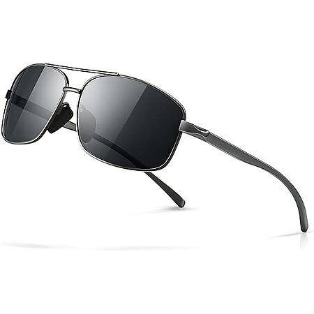 Prime Members: SUNGAIT Ultra Lightweight Rectangular Polarized Sunglasses (Gunmetal Frame Gray Lens) $7.19 + Free Shipping