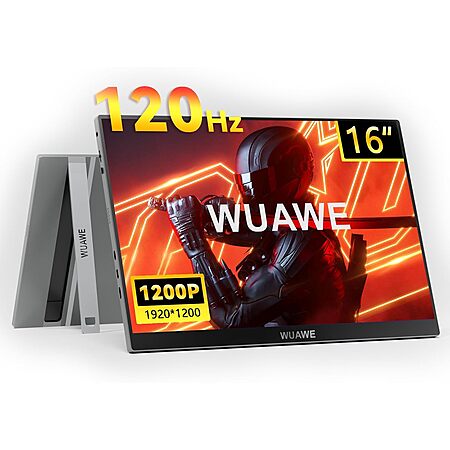 16" WUAWE 1920x1200p Portable IPS Monitor: 120Hz for $66.75, 60Hz for $51.99 + Free Shipping