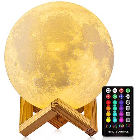 4.8" GDPETS 16-Color USB Rechargeable Moon Lamp w/ Stand $5.79 + Free Shipping w/ Prime or on $35+