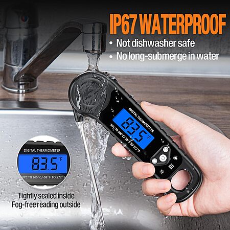AMMZO Digital Instant Read Food/Meat Thermometer (Black) $4.99 + Free Shipping w/ Prime or on $35+
