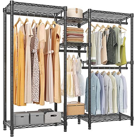 $59.49 VIPEK Classic V6 Medium Heavy Duty Clothes Rack, 7-Tier Garment Rack with Adjustable Shelves