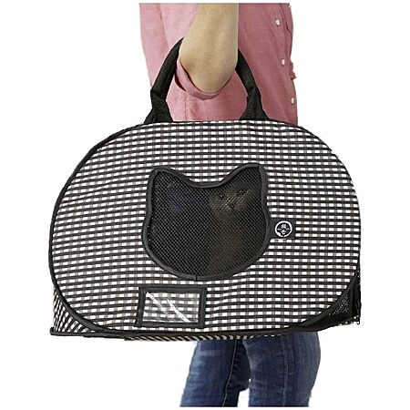 Curated visual reference: Stress Free Cat Carrier For Calm Felines Reference: Necoichi Stress Free Cat Travel Carrier Collapsible Gray White For