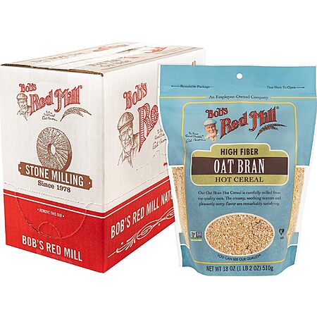 Bob's Red Mill Oat Bran, 18oz (4 Pack)