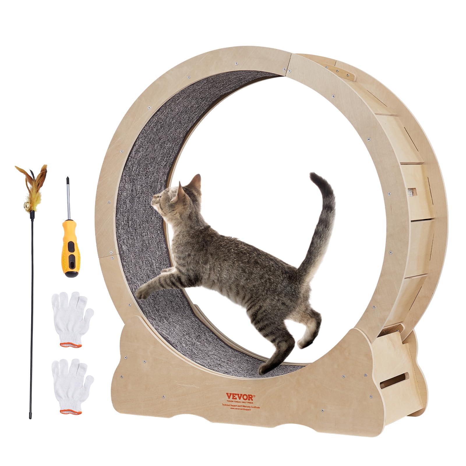 VEVOR Cat Exercise Wheel for Indoor Cats, 35.8inch Quiet Cat Wheel