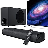 Bluetooth Sound Bar with Subwoofer for Smart TV,  ARC/Optical/AUX/Bluetooth Connect, Surround Sound System $105.99