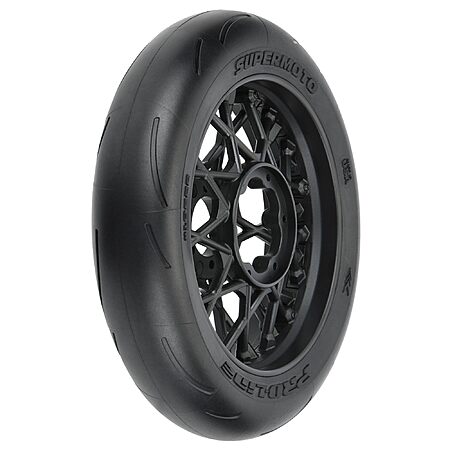 Pro-Line Racing 1/4 Supermoto Tire Front MTD Black Wheel PM-MX/SM ...