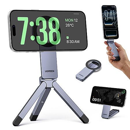 UGREEN Magsafe Tripod Stand, Ultra-Compact Travel Tripod for iPhone 17 $18.69 & More + Free Shipping