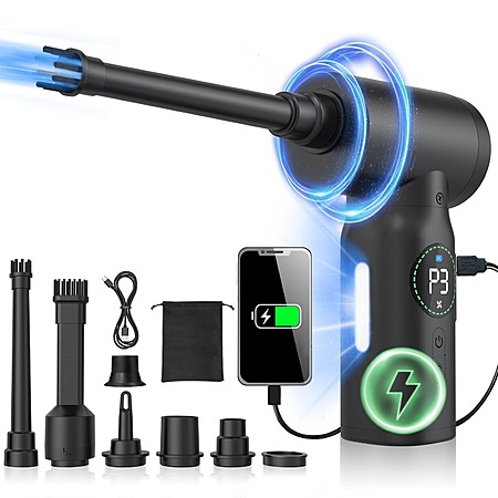 NEXPOW 150,000 RPM Compressed Air Duster with Power Bank & Lighting $20 ...
