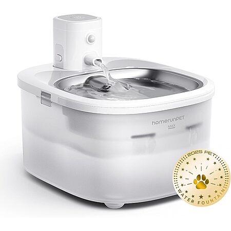2.5L/84oz Homerunpet Cat Water Fountain w/ Stainless Steel Tray $21.99 + Free Shipping w/ Prime or on $35+