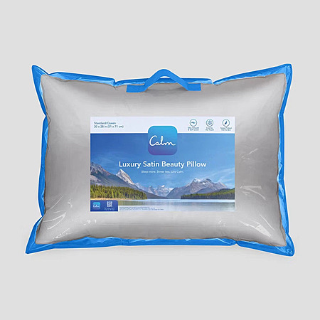 Calm Jumbo Medium Density Satin Bed Pillow (Silver) $14.99 + Free Shipping