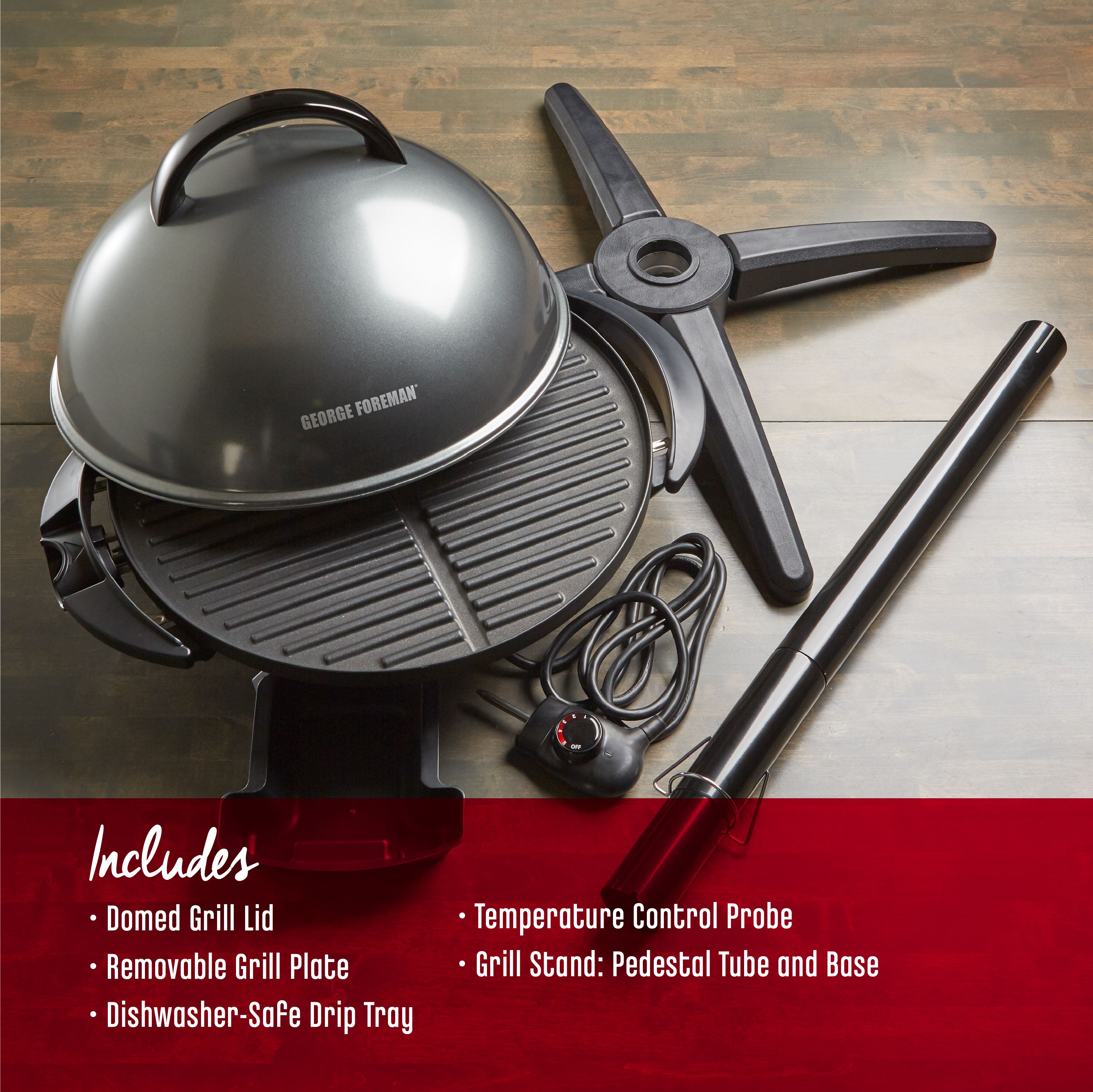 George Foreman 15+ Serving Indoor/Outdoor Electric Grill, Gun Metal, GFO240GM $64.98 + Free S/H