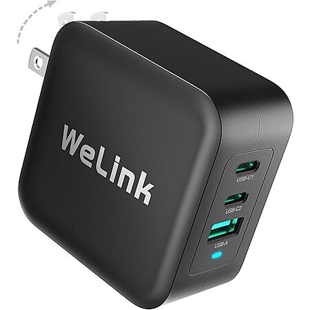 WeLink 3-Port up to 100W USB C GaN PPS Wall Charger $15