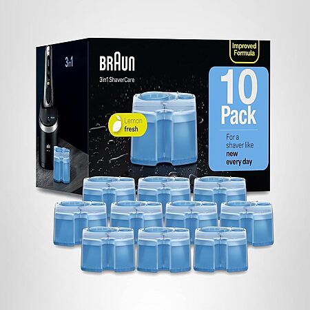 10-Pack Braun Clean & Renew Shaver Cleaner Solution Refill Cartridges ...