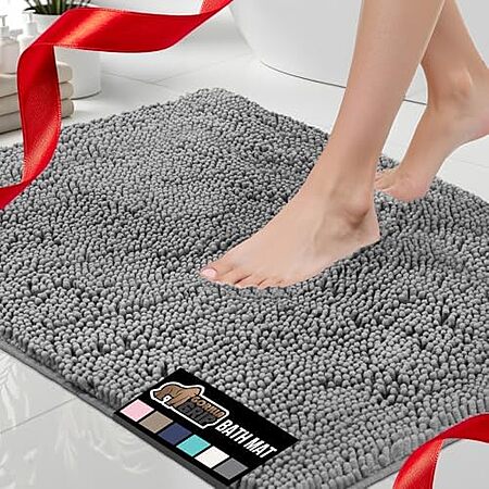 24" x 17" Gorilla Grip Quick Dry Microfiber Chenille Bath Rug (Grey) $7.60 