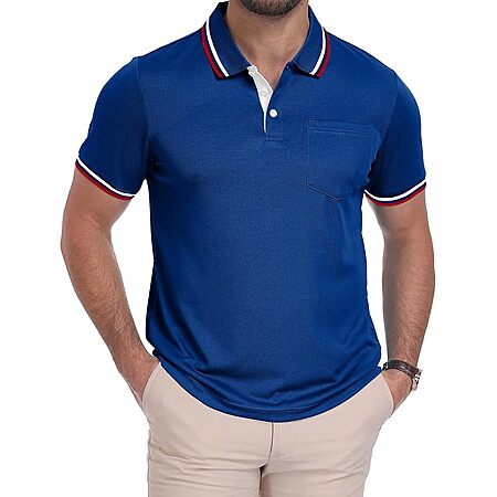 ZITY Men’s Moisture-Wicking Polo Shirt w/ Pocket (various) $9
