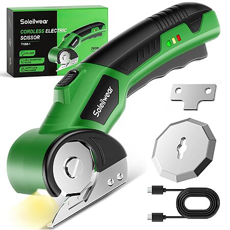 Soleilwear 4V Rechargeable Cordless Cardboard Cutter Scissors $16
