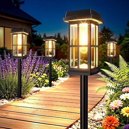 8-Pk Ahaorigin Solar Pathway Lights w/ 2 Lighting Modes $24.50 + Free S&H