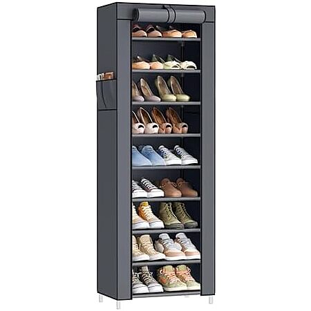 10-Tier SONGMICS Shoe Rack w/ Cover (Holds 20 Pairs) $18.55