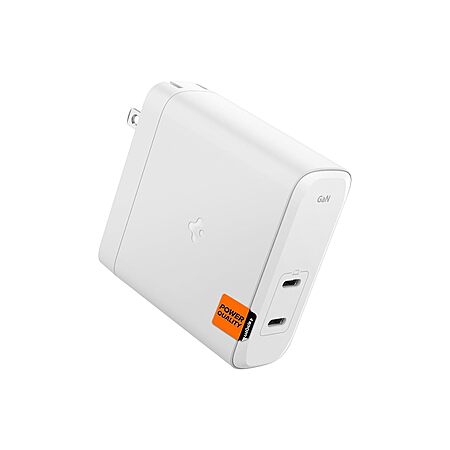 Spigen GaN III 1402 PD3.1 100W 2 Ports Foldable Dual USB C Laptop Wall Charger $30