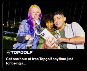 [YMMV] Verizon myAccess Members : Free 1 Hour TopGolf Playtime