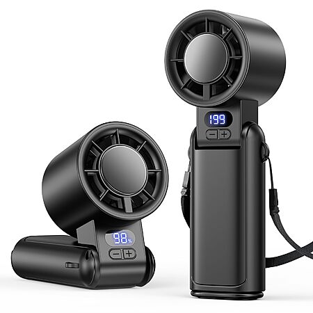 Deyhoc Portable Handheld Adjustable Speed Turbo Fan w/ LED Display