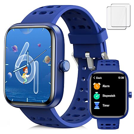 Amazon - 50% OFF Smart Watch for Kids, Kids Smart Watch with Sleep, Heart Rate Monitor & Fitness Tracker, Kid Watch with Puzzle Games, Sports Modes for Gifts - $19.99