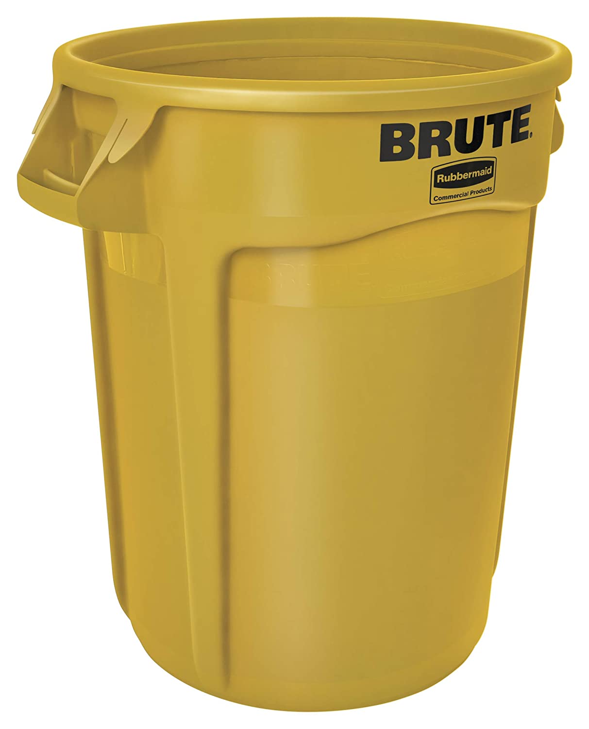 Rubbermaid Commercial Products FG263200YEL BRUTE Heavy-Duty Round Trash/Garbage Can, 32-Gallon, Yellow $28.99