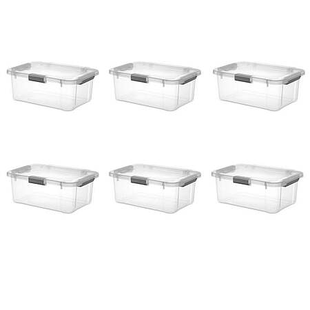 Sterilite 20 Quart HingeLID Clear Storage Box with Latch Lid & Comfort Grip, 6 Pack $33