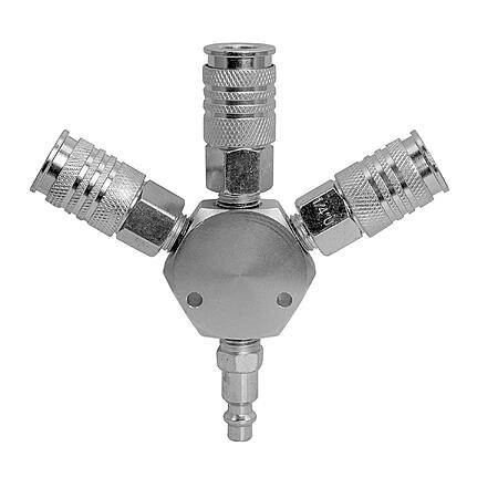Freeman 3-Way Steel 1/4" Air Manifold with Quick Connect Couplers