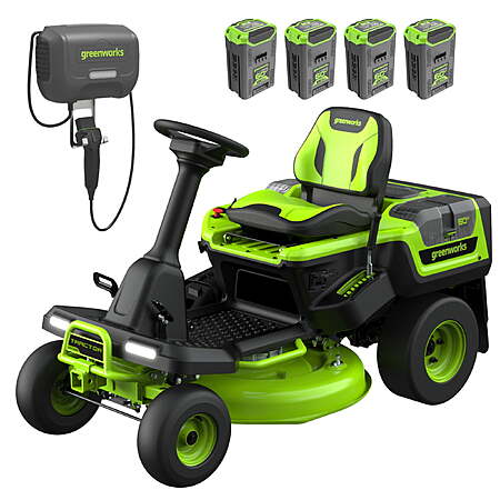 Greenworks 60V 30" CrossoverT Riding Lawn Tractor + (2) 8.0 Ah, (2) 4.0 Ah Batteries