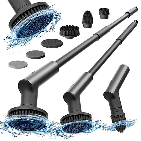 HOTO Cordless Electric Spin Scrubber, 6 Brush Heads, for Bathroom