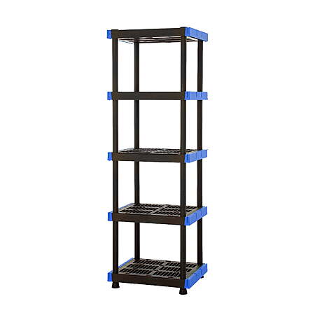 Hart 5-Shelf Plastic Storage Shelf, 24" W x 20" D x 72" H, up to 500 lb