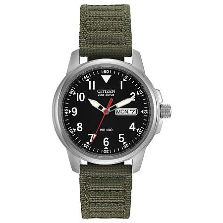 37mm Citizen Men's Eco-Drive Garrison Field Watch w/ Olive Nylon Strap $116 + Free S/H