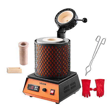 VEVOR Electric Melting Furnace, 1350W, with 3kg Ceramic Crucible
