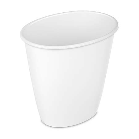 Sterilite 1.5 Gal Small Bathroom Plastic Trash Can with No Lid, White