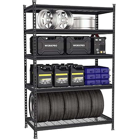 WORKPRO 5-Tier Metal Storage Shelving Unit, 48"W x 24"D x 72"H, 4000 lbs