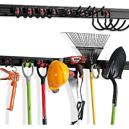 WORKPRO Garage Storage Hanger, 64 Inch with 8 Adjustable Hooks, 4 Rails
