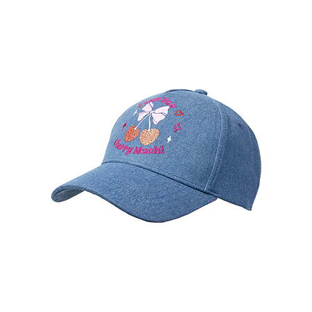 Wonder Nation Girls Cherry Icon Baseball Hat, Denim
