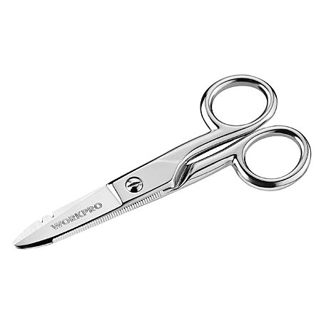 WORKPRO Electrician Scissors, 5-1/5 Inch, with Stripping $9