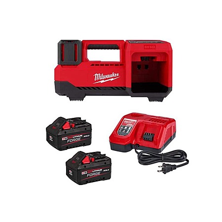 Milwaukee M18 18-Volt Lithium-Ion Cordless Electric Portable Inflator w/ (2) FORGE 8.0 Ah Batteries & Charger