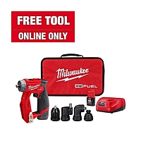 Milwaukee M12 FUEL 12V Lithium-Ion Brushless Cordless 4-in-1 Installation 3/8 in. Drill Driver Kit with 4-Tool Heads 2505-22 - $113.80