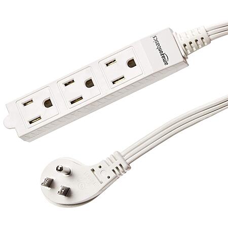 Prime Members: 2-Pack 3' Amazon Basics 3-Prong Flat Plug Extension Cord ...