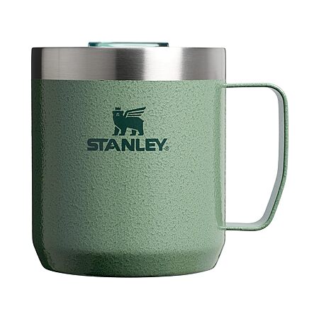 $17.93*:STANLEY Everyday Camp Mug 12oz | Drink Through Lid | Cup for Coffee, Tea and Drinks | Insulated Stainless Steel Coffee Mug | BPA-Free | Hammertone Green
