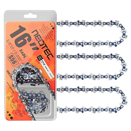 $8.82*:NEO-TEC 16 Inch Chainsaw Chain 3/8" LP Pitch, 0.050" Gauge, 56 Drive Links Fits for Craftsman, Poulan, Echo, Greenworks Chainsaw and More- S56 (3 Chains)