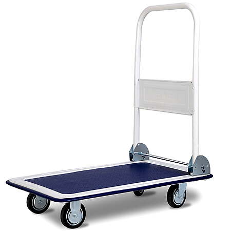 Costway Foldable Platform Cart Dolly (330-lb Capacity, Blue/White) $36 + Free Shipping